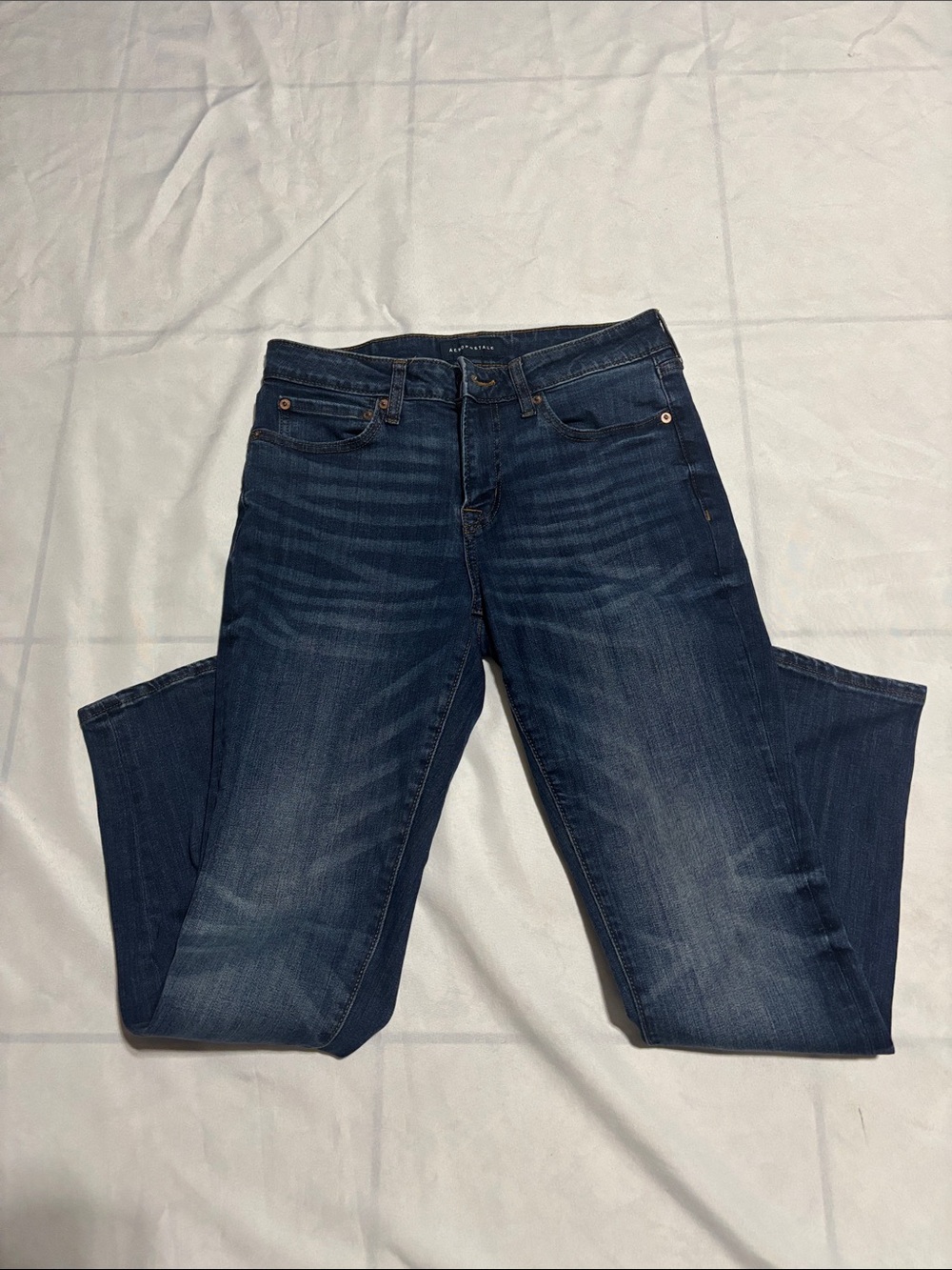 AERO Size 30/30 Slim Fit Men's Jeans in Dark Indigo Wash